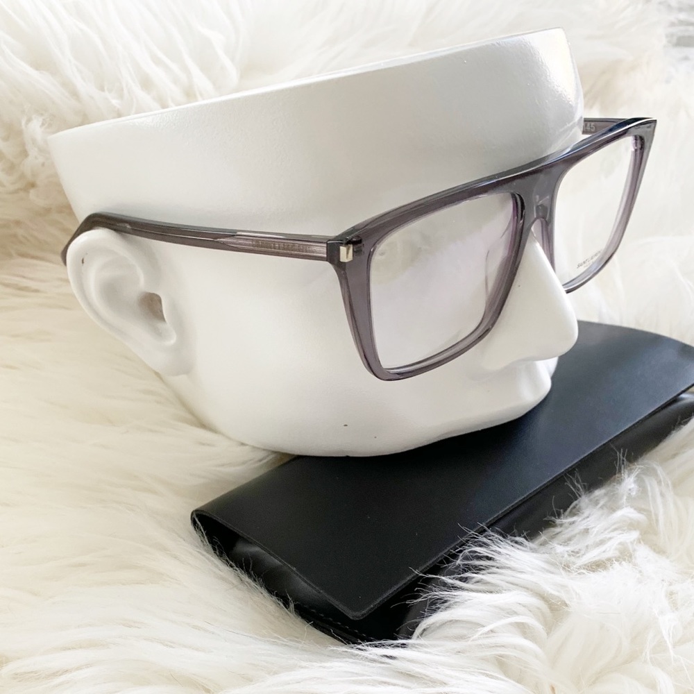 Saint Laurent Transparent Lavender Rectangular Glasses - Picture 13 of 13
